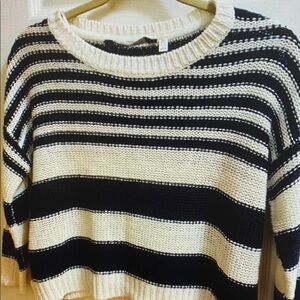 Striped Black and White Women's Sweater